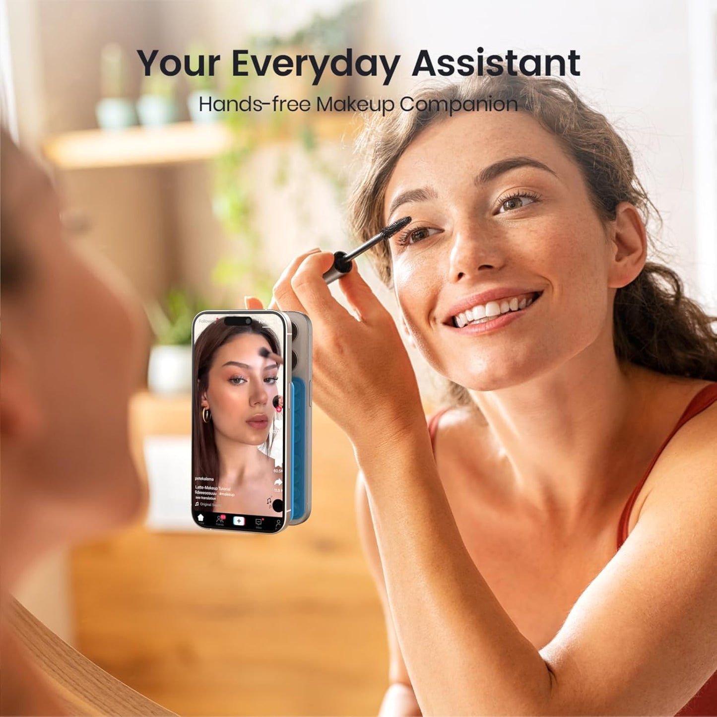 Klearlook 4Pack Silicone Suction Cup Phone Case Mount Double Sided, Sticky Phone Grip for Cell Phone, Hands-Free Phone Accessories for Selfies and Videos, Clear & Light Pink & Light Blue & Lavender