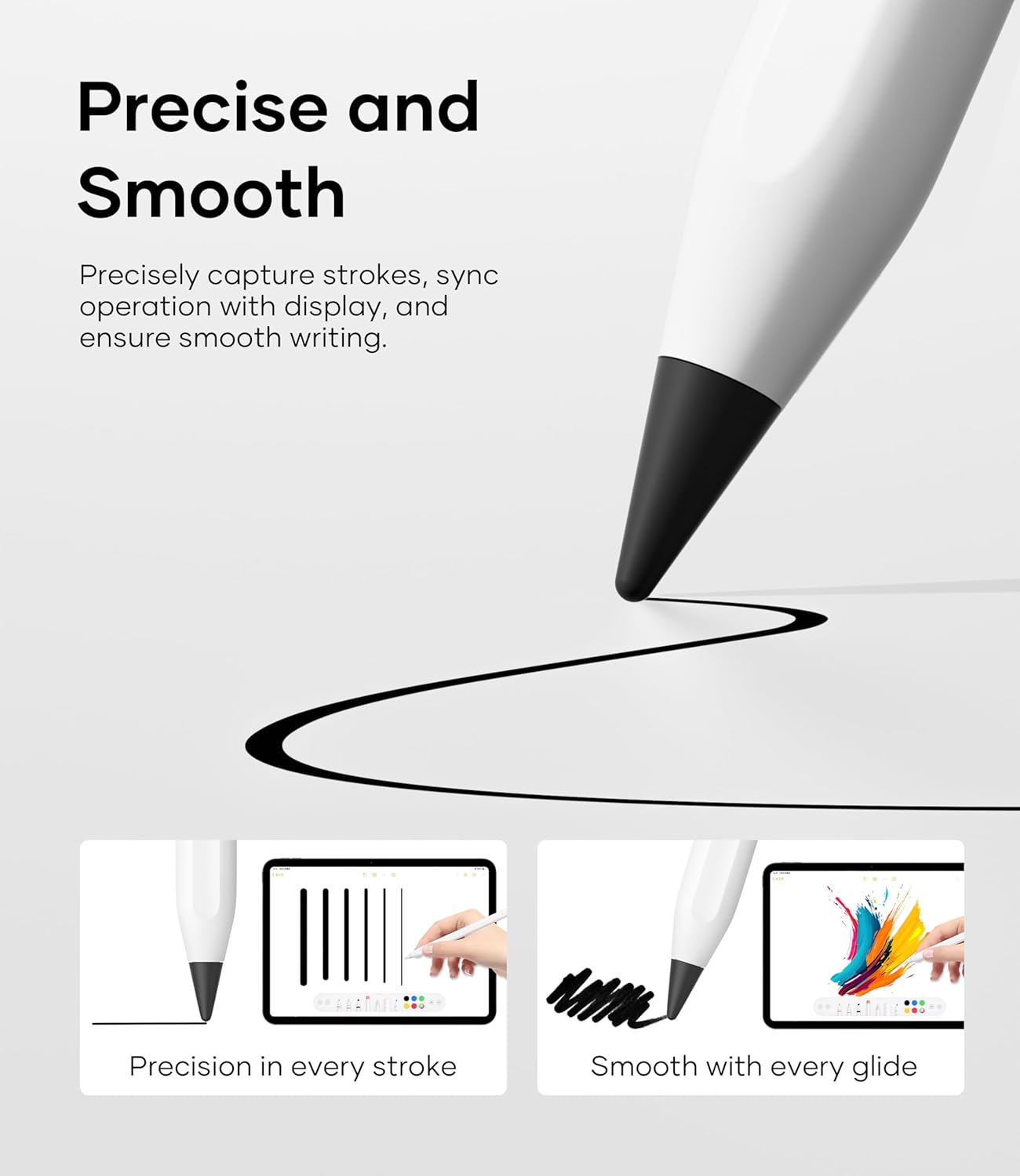 Replacement Pencil Tips for Apple Pencil Pro, Pen Tips for Apple Pencil 2nd Gen/1st Gen/USB-C, Wear-Resisting Pencil Nibs with Storage Box, Pen Nibs Set Compatible with Apple Pen (6 Pack, Black)