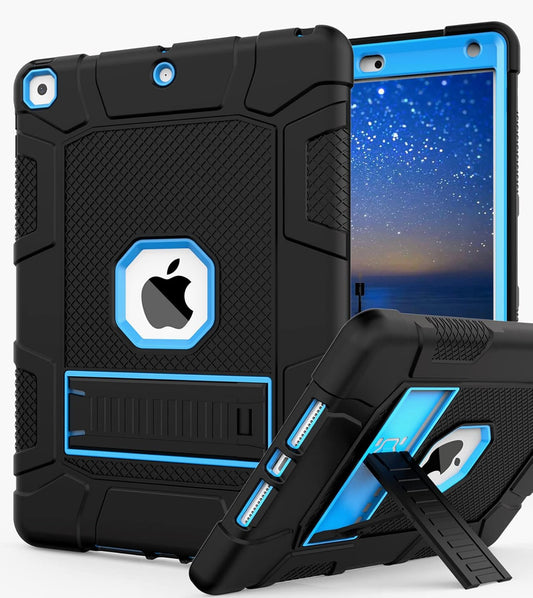 Rantice iPad 9th Generation Case, iPad 8th Generation Case, iPad 7th Generation Case, Hybrid Shockproof Rugged Drop Protection Cover with Kickstand for iPad 10.2'' 2021/2020/2019 Released(Black+Blue)