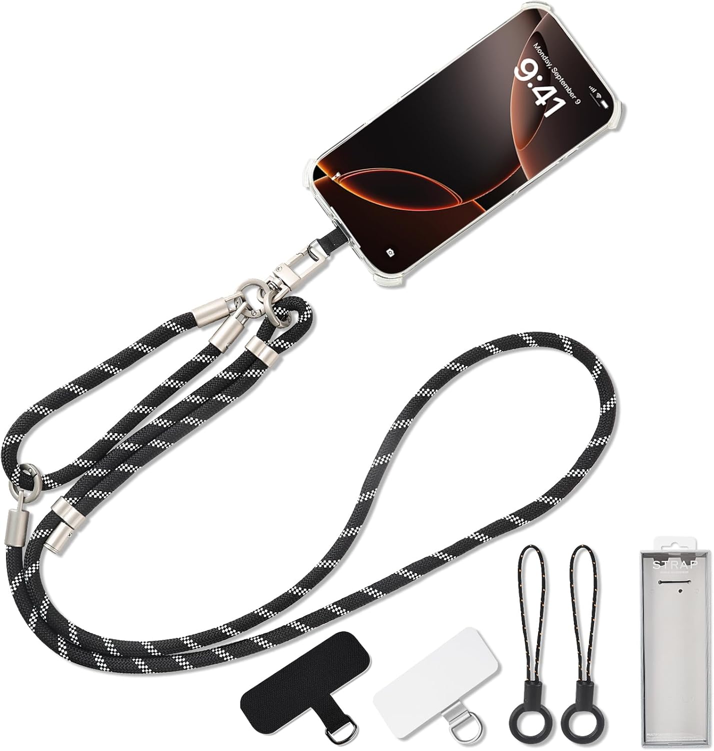 3-in-1 Adjustable Phone Lanyard Crossbody Cell Phone Neck Strap Universal Mobile Wrist Lanyard