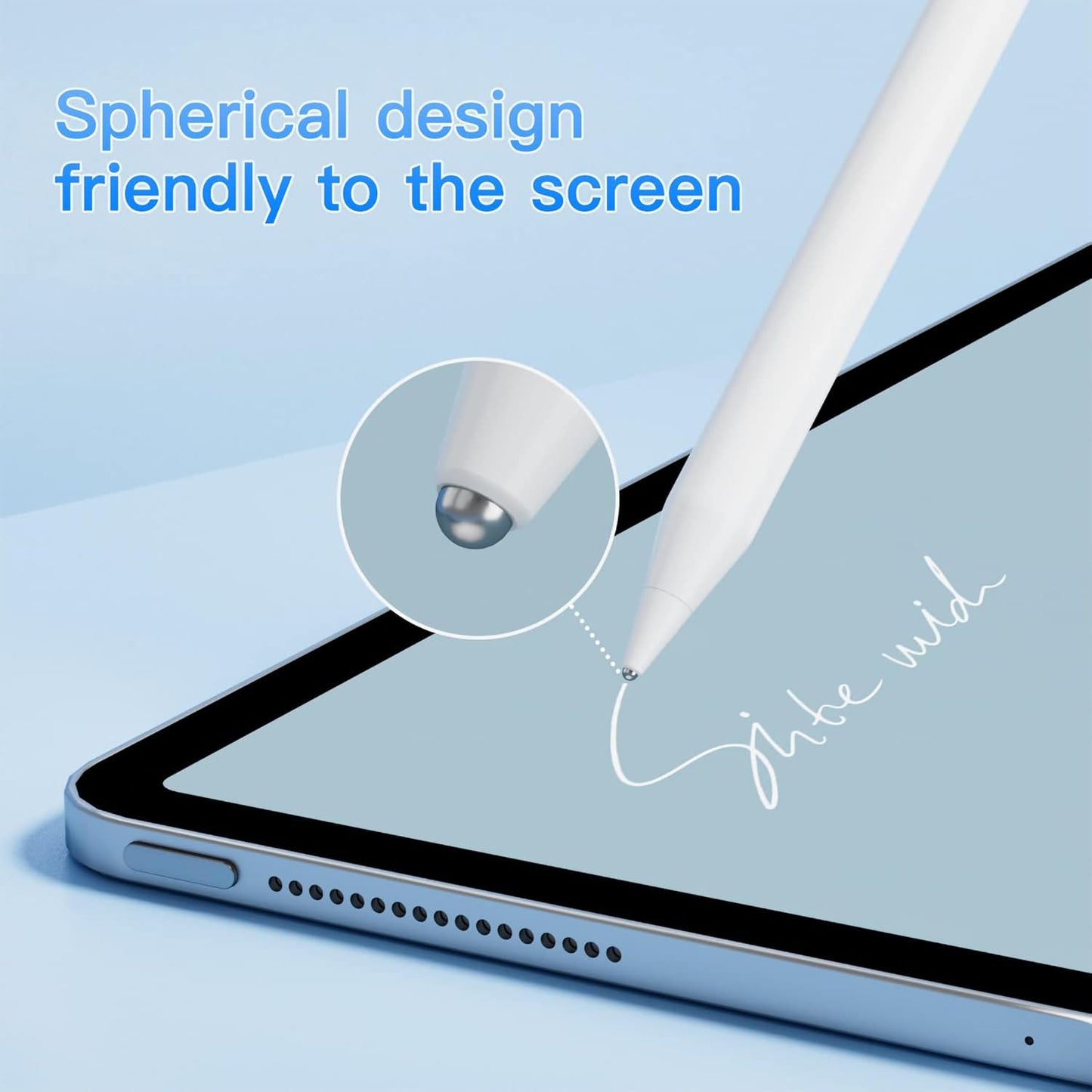 UPDENI Replacement Pencil Tips for Apple Pencil Tips,fine piont Pencil nibs fit for Apple 2nd 1st Gen USB-C,and Logitech Crayon Digital Pencil,iPod Pro Pencil 4 Pack Blue