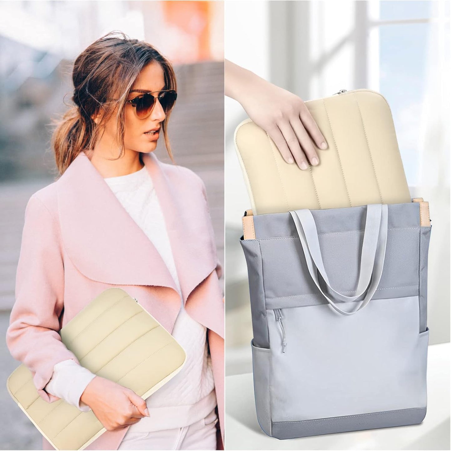 14 Inch TSA Laptop Bag Protective Sleeve Waterproof with 4-Layer Protection, for MacBook, HP, Dell, Lenovo, Asus Notebook