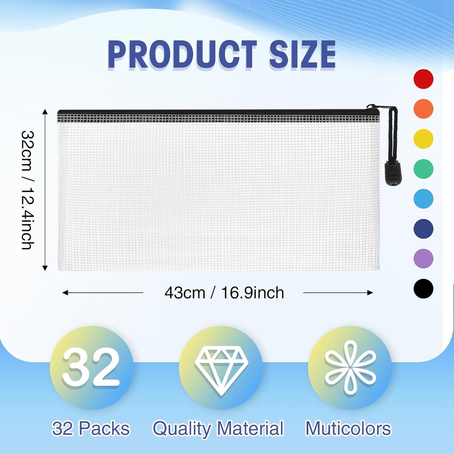 Jetec 32 Pcs Mesh Zipper Bags Toy Storage Bikini Organizer Bag Bolsas Para Guardar Trajes De Baño Waterproof Zipper Reusable Pouch Puzzle Multipurpose for Storage Office(Sweet Color,9.5 x 4.5 Inch)