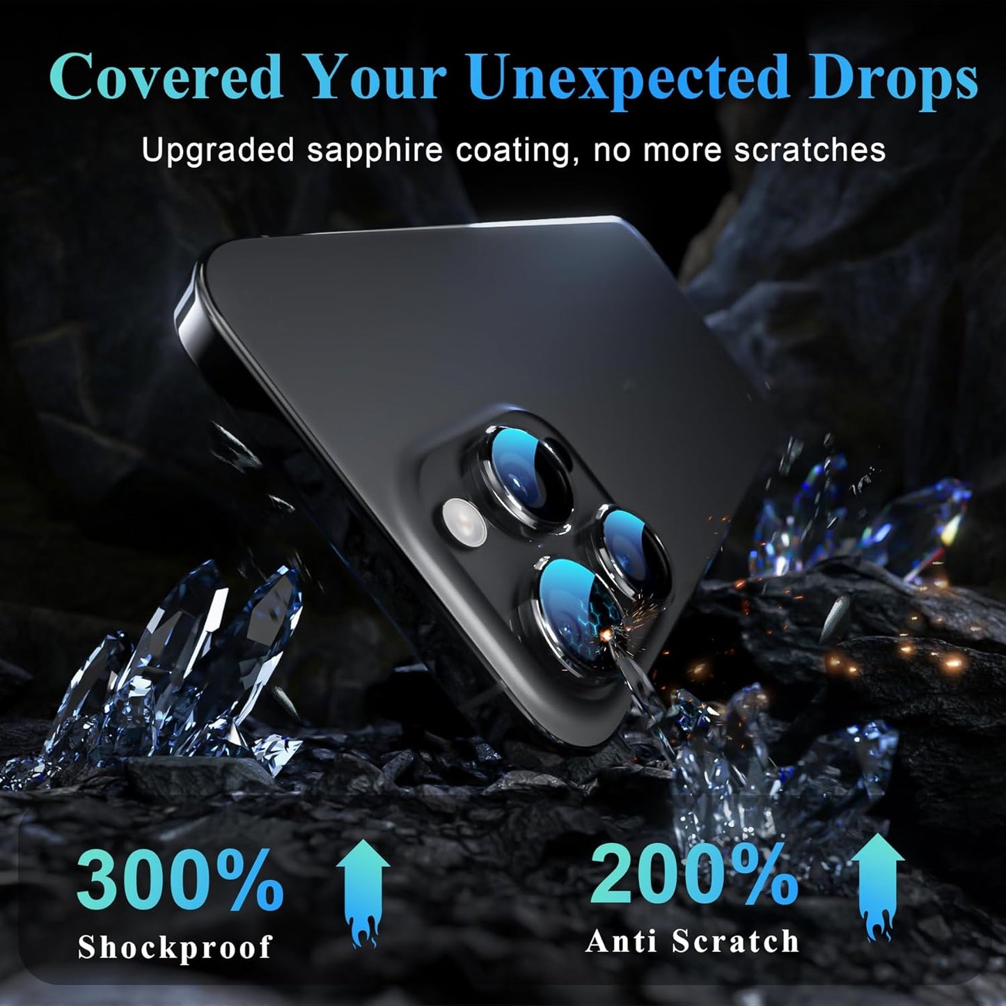 YWXTW Camera Lens Protector for iPhone 16 Pro/iPhone 16 Pro Max, [1 Step Installation Tray] Tempered Glass Screen Protector Metal Individual Camera Cover Accessories Case Friendly (Clear)