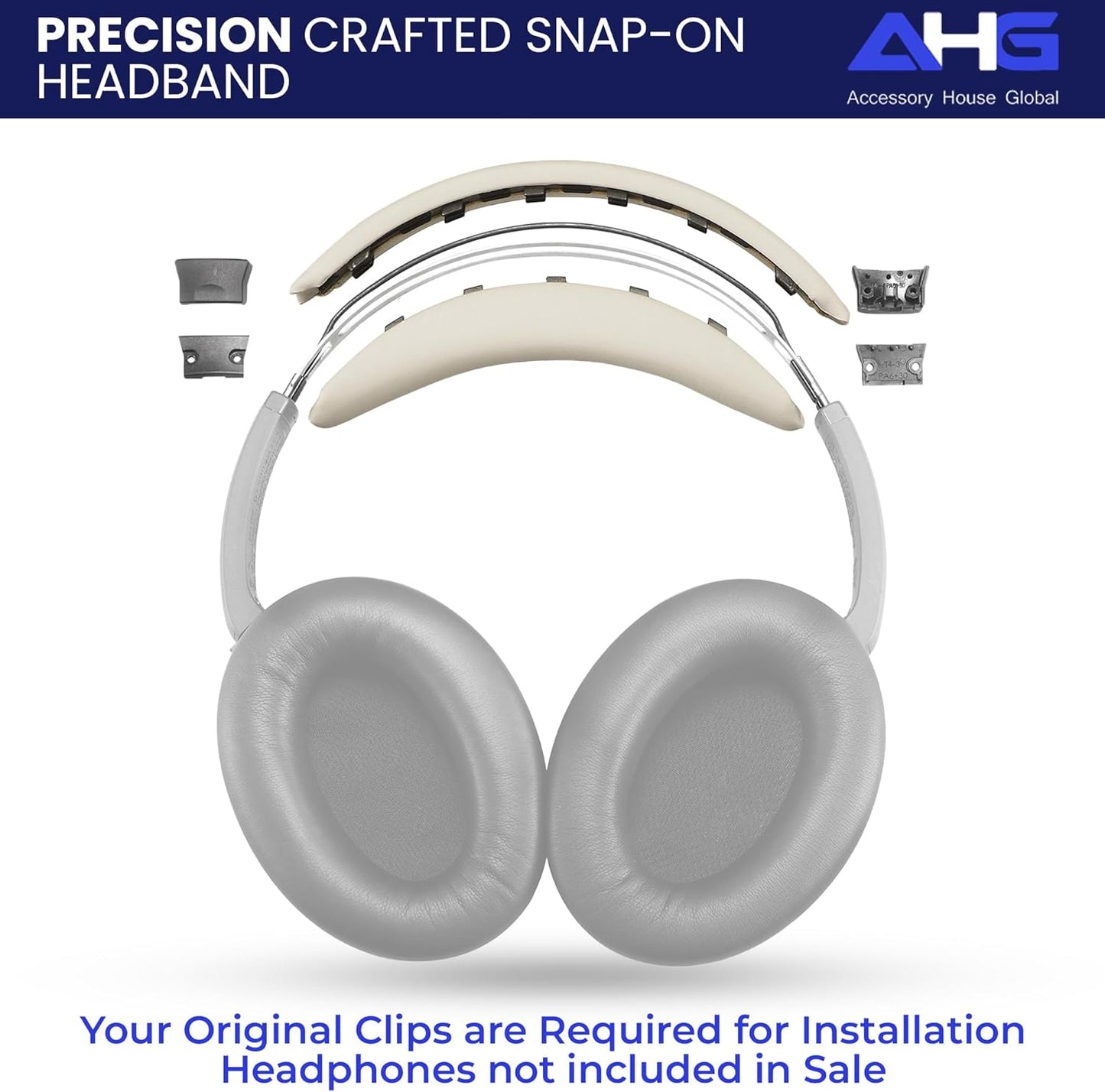 Replacement QC Ear Pad and Headband Pad Kit Cushion. Compatible with Bose QuietComfort (2023) QC45 QCSE QC35 II Wireless Noise Cancelling Headphones (White Smoke) Easy DIY