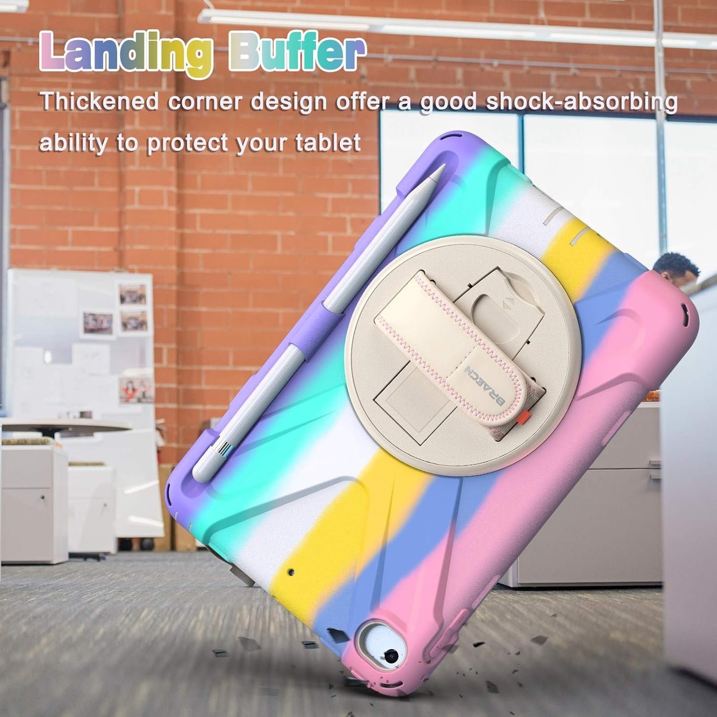 BRAECN iPad mini 5 Case,iPad mini 4 Case, Heavy Duty Shockproof Protective Rugged Case with Pencil Holder,Hand Strap,Kickstand, Shoulder Strap for iPad mini 5th/4th Generation 7.9 Inch for Kids