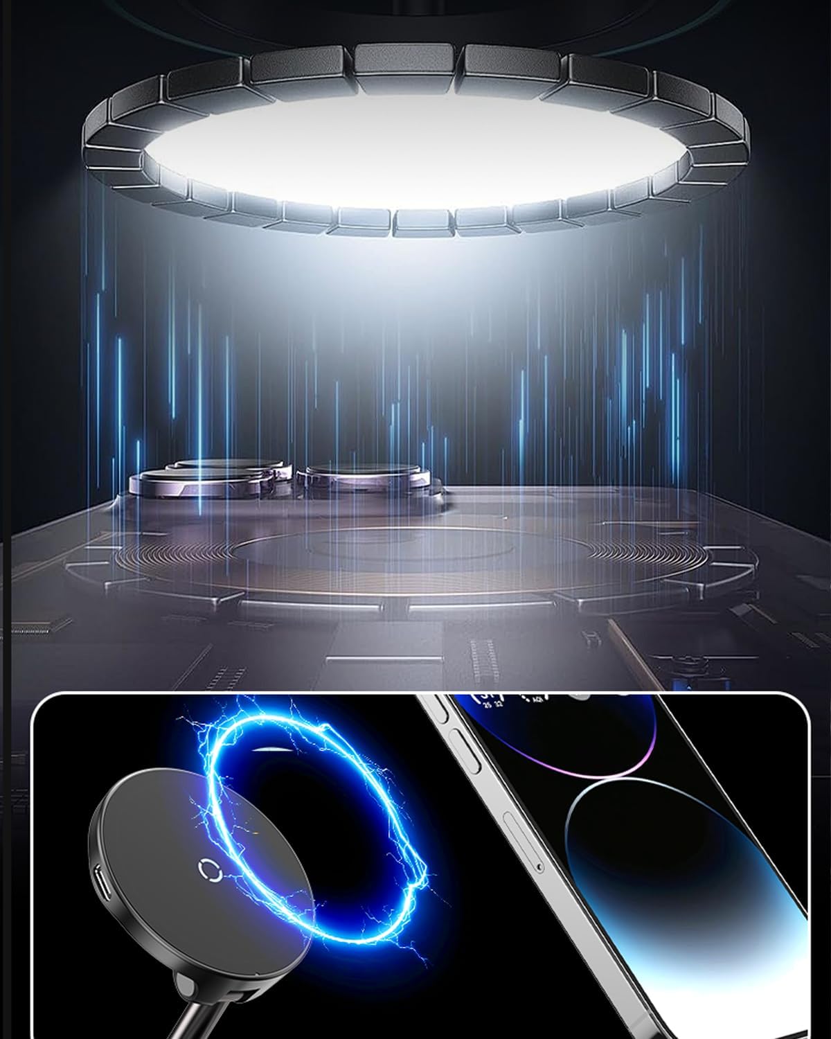 Spinning Vacuum Magnetic Phone Holder 15W Fast Wireless Charger for All Smartphones & All Car Models Holds Like Glue on Bumpy Roads! FCC Certified car Phone Mount Magnetic