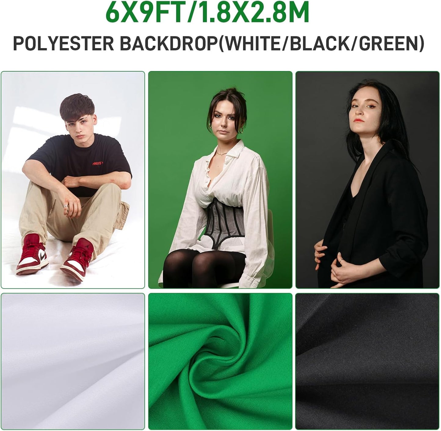 Photography Lighting kit with Backdrops, 8.5x10ft Backdrop Stands, Zyernar LED Bulbs Umbrella Softbox Continuous Lighting, Photo Studio Equipment for Video Shoot