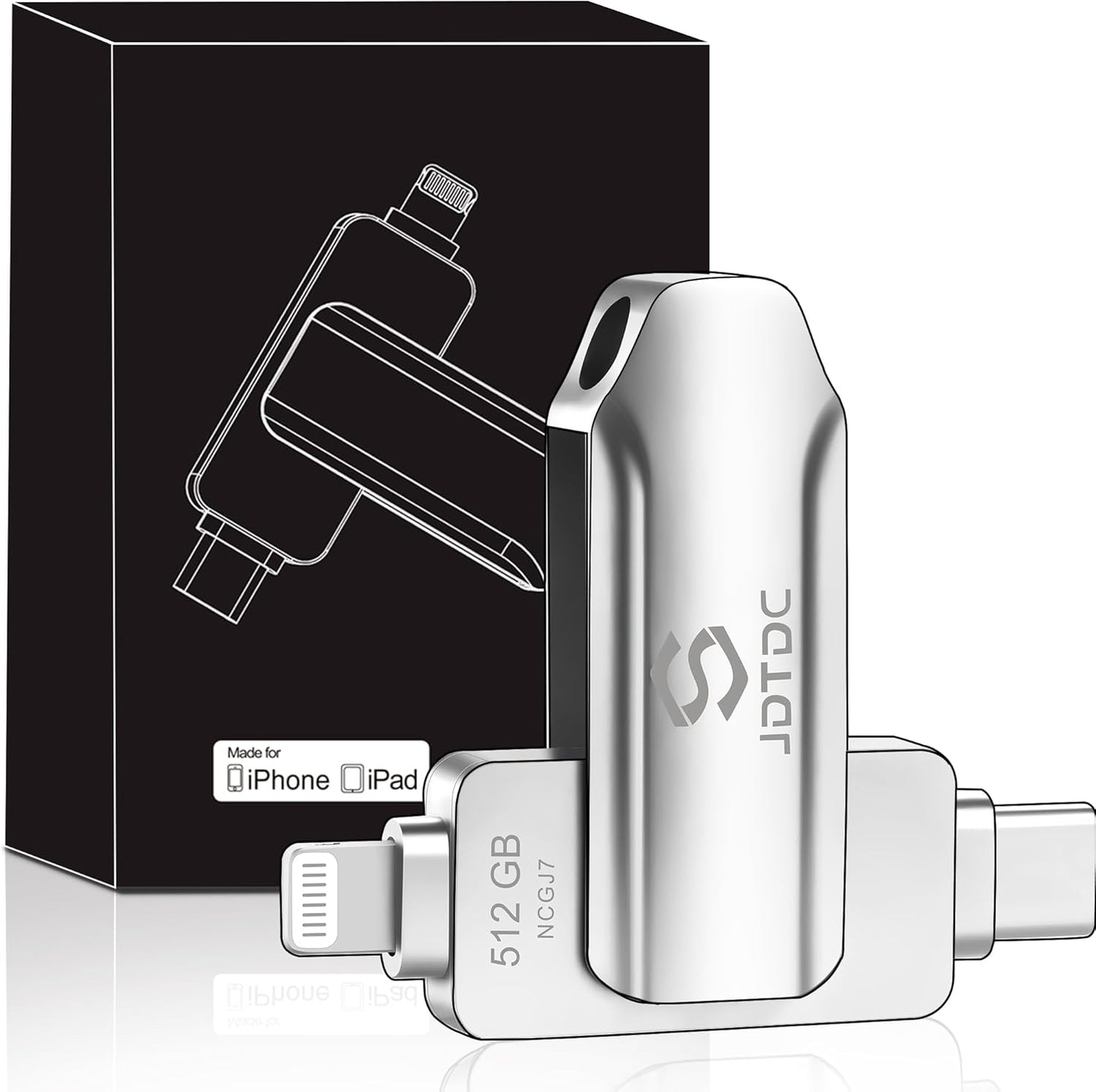 Apple MFi Certified 512GB Photo-Stick-iPhone 16/15/14/13 Memory Flash-Drive-Photo-Stick iPad Lightning USB C Flash Drive Android Photo-Stick iPhone-USB-Drive iPhone-Photo-Transfer-Stick iPhone-Storage