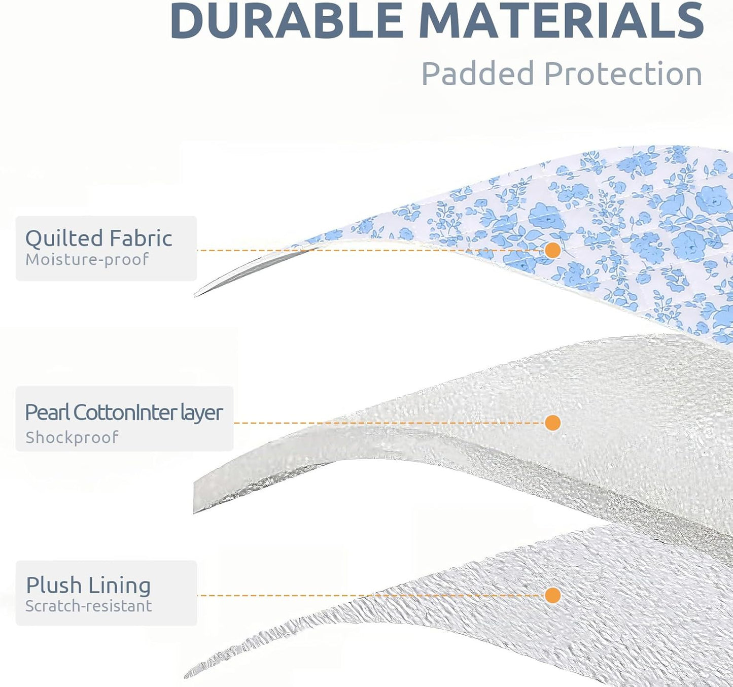 Puffy Laptop Sleeve 13-15.6 Inch Cute Quilted Laptop Protective Case Padded Floral Computer Sleeve for MacBook (B-Blue, 11 Inch)