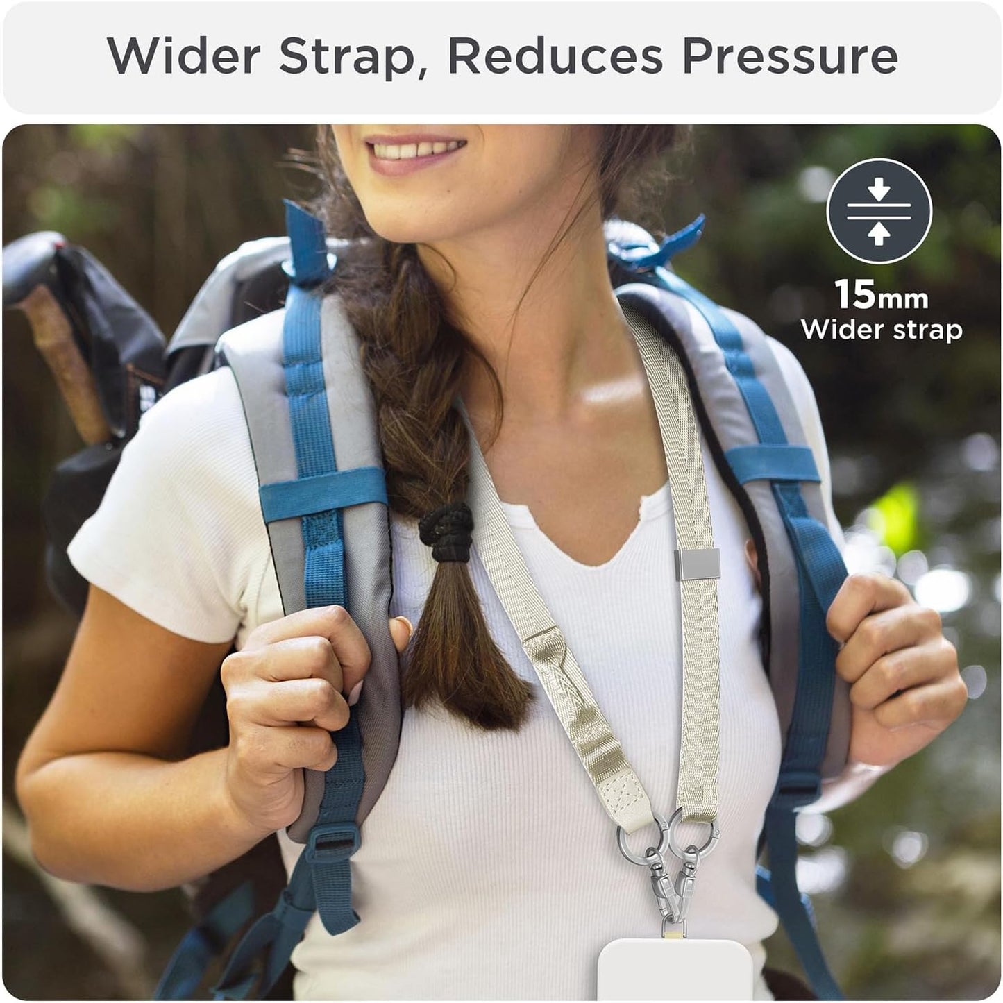 Phone Lanyard 2 in 1, Anti Theft Phone Strap Crossbody for Women Men, Adjustable Phone Wrist Strap with 2 Pack Tether Tabs