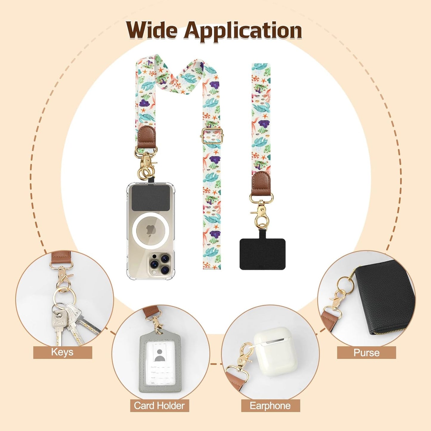 TiMOVO Phone Lanyard Crossbody Wrist Strap, Adjustable Anti-Theft Strap for Smartphone Case