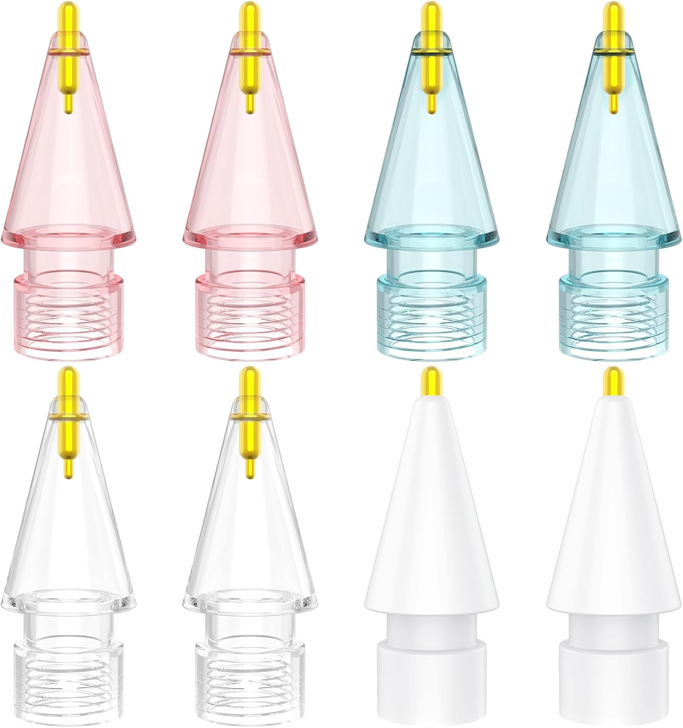 8 Pack Fine Point Replacement Tips Compatible with Apple Pencil 2nd Generation, Apple Pencil 1st Generation, Apple Pencil USB-C & Apple Pencil Pro Colorful iPencil Nibs (Pink+Blue+ Clear +White)
