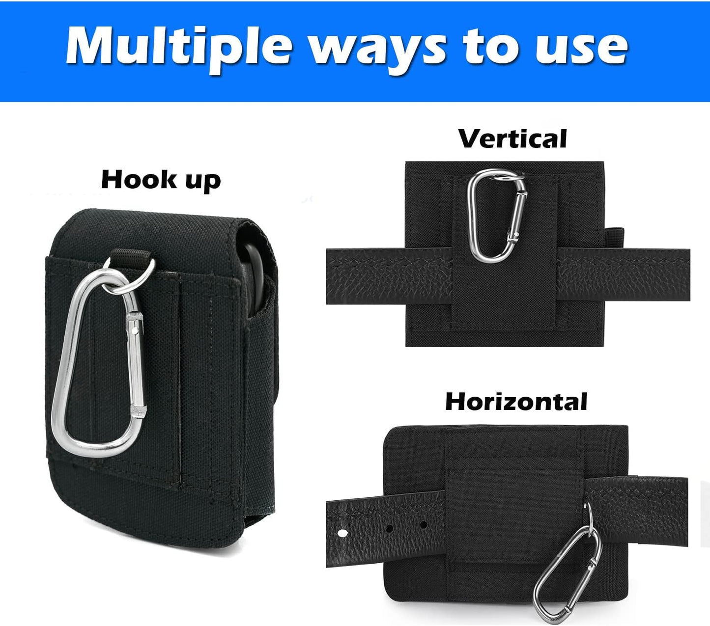 BECPLT for Galaxy Z Flip7 FE 7 6 5 4 3 Nylon Cell Phone Pouch Holster Case with Belt Clip Cover for Samsung Galaxy Z Flip 5G Motorola Razr 40 Ultra Motorola Razr 2022 2019