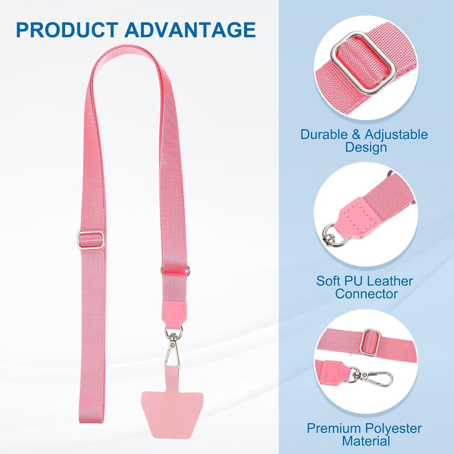 PATIKIL Smart Phone Lanyard with Wrist Strap and Patches for Most Smartphones ID Badges Keychain