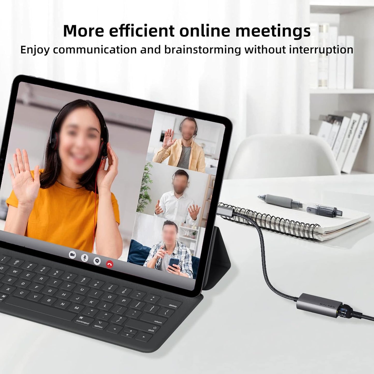 USB-C to Ethernet Adapter, WALNEW USBC to RJ45 LAN Adapter, Gigabit Cat Network Cable Converter to Type C Thunderbolt 3 for Mac,MacBook Pro/Air,Samsung Galaxy Tab (Ethernet Port, 2-Pack USB-C)