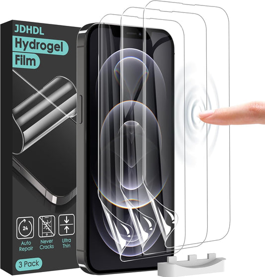 3 Pack Flexible Film Screen Protector for iPhone 12 Pro Max, Non-breakable Soft TPU Hydrogel Film for iPhone 12 Pro Max Screen Protector Film (NOT Glass)