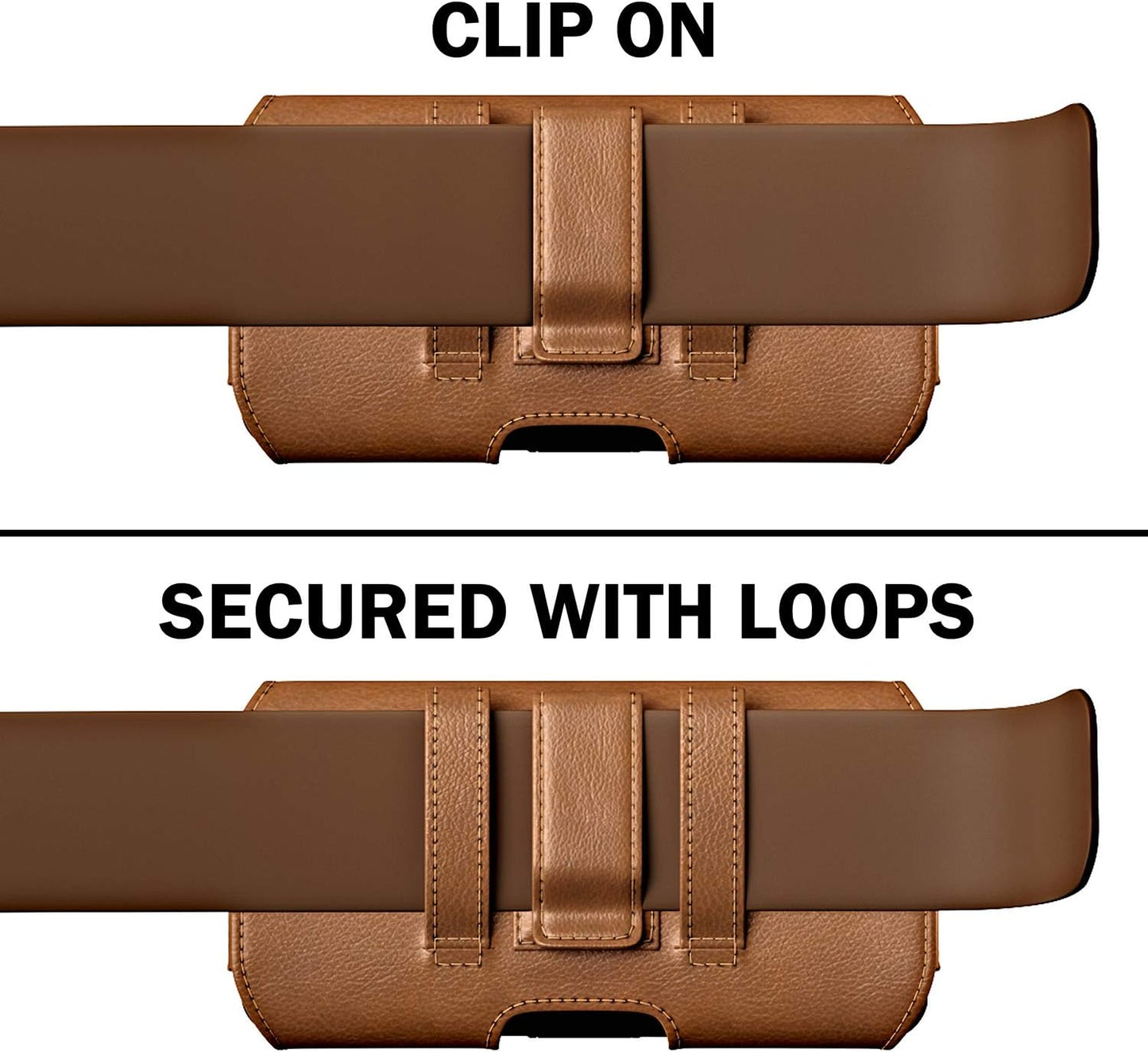 DeBin Case for Galaxy A15 A25 A35 A54 5G A53 A52 A51 A50 A20 Note 20 10+ Note 9 8 XCover Pro S24 FE S23 FE Cell Phone Belt Holder Holster Clip Pouch Cover (Fits Samsung Phone with Otterbox Case) Brown