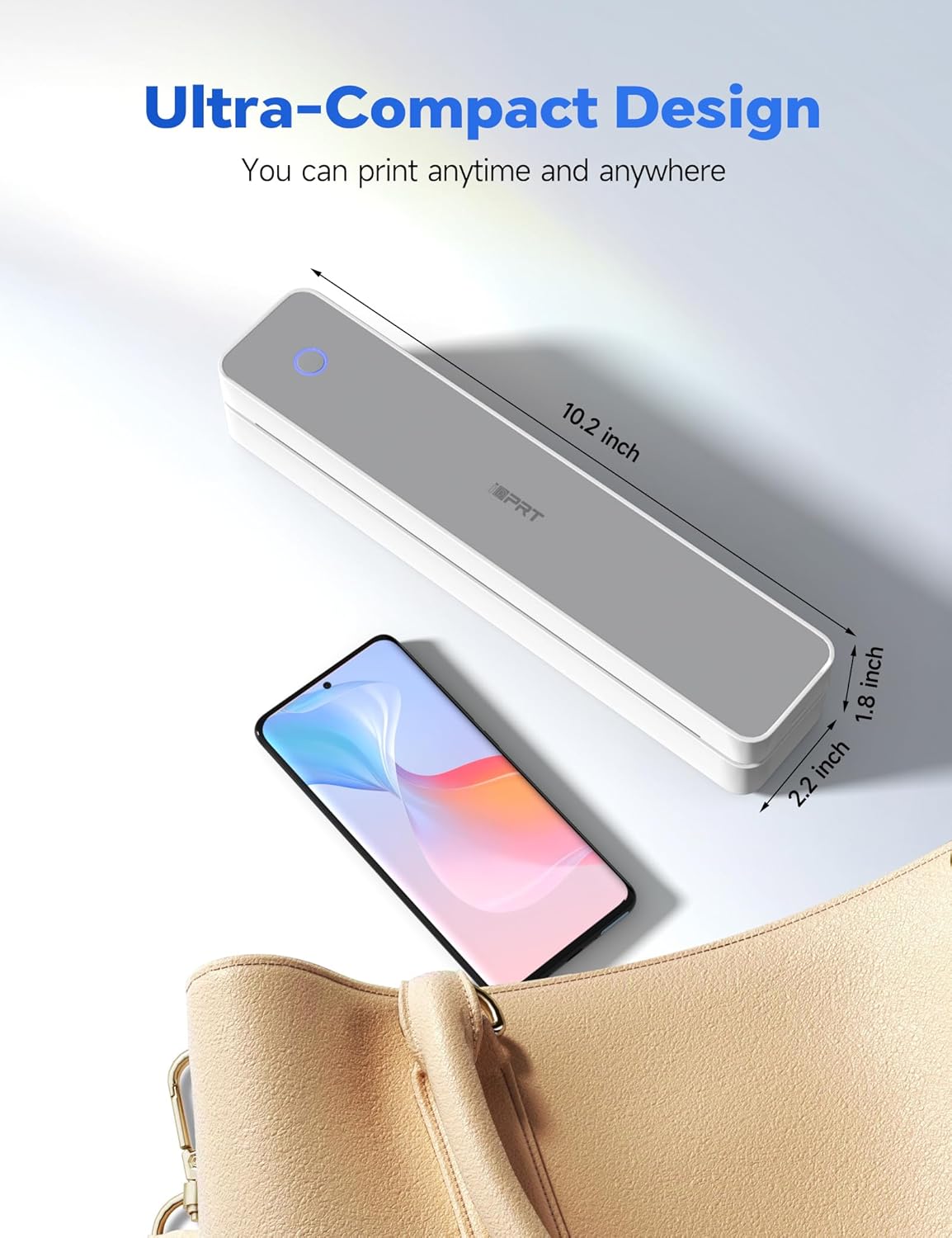 iDPRT MT610 Pro Portable Thermal Printer, 300DPI HD Mobile-Travel-Printers, Inkless-Wireless-Small-Printer for Home Use, Office, Vehicles, Bluetooth Printers Supports 8.5" x 11" US Letter&A4&A5 Size