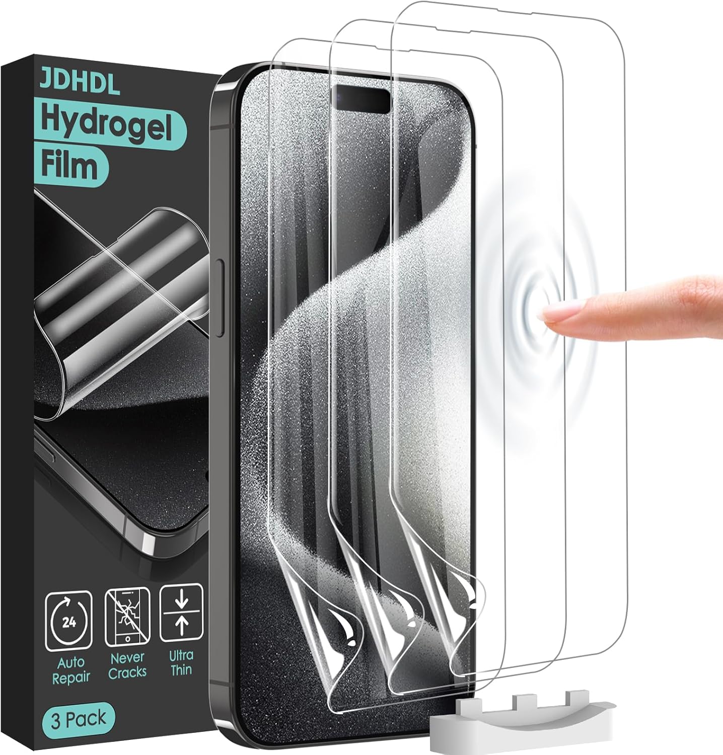 [3 Pack Soft Hydrogel Film Screen Protector for iPhone 15 Pro Max/iPhone 15 Plus, Upgraded Non-breakable Flexible TPU for iPhone 15 Pro Max Screen Protector Film (NOT Glass)