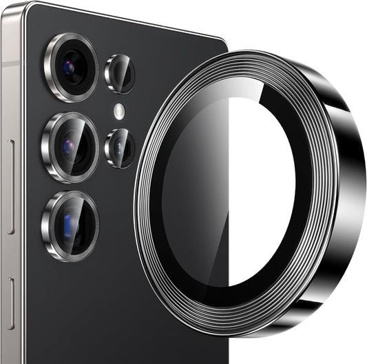 YWXTW [2025 Original Like for Samsung Galaxy S25 Ultra Camera Lens Protector, [Ultra-Thin & 6X Stronger] S25 Ultra Camera Lens Cover, 9H Tempered Glass Upgraded Metal Edging(Titanium Black)