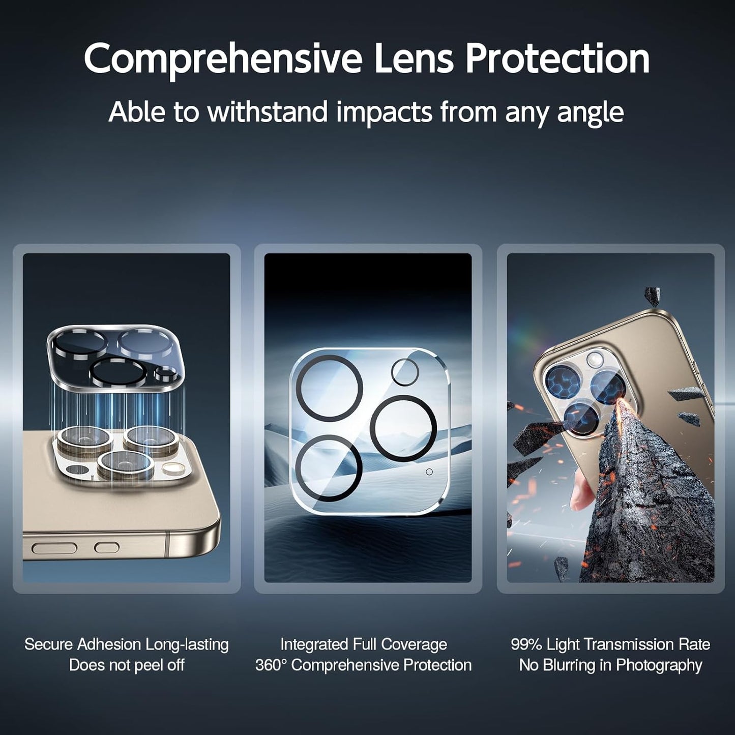 SMARTDEVIL 2+2Pack Privacy Screen Protector for iPhone 15 with Camera Lens Protector,Shatterproof Tempered Glass [True 28°Anti Spy] [9H Hardness] [Automatic Dust-Elimination Install] [Bubble Free]