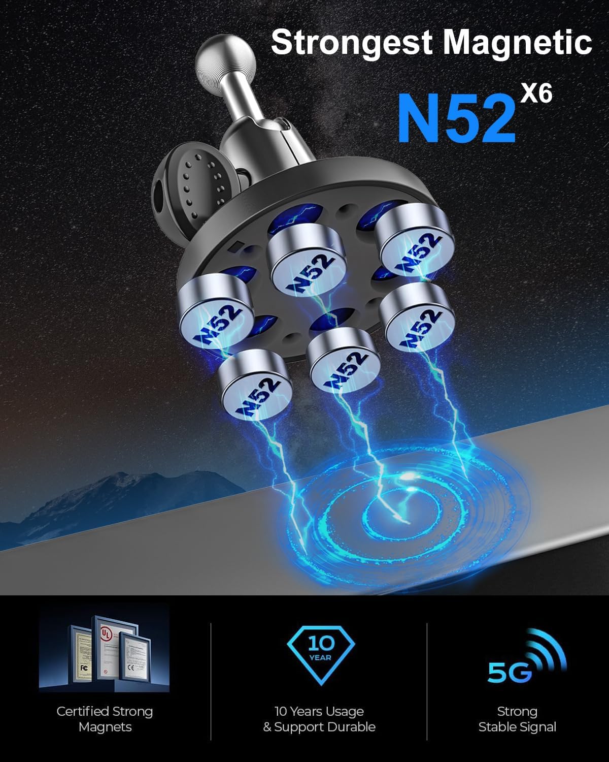 Metal iPad Magnetic Mount for Tractor/Golf Cart/Forklift/Vehicles/Gym/Fridge/Metal Surface, Magnetic Tablet Holder Mount Compatible with 4-13" iPad Pro, Air, Mini, Galaxy, Phone