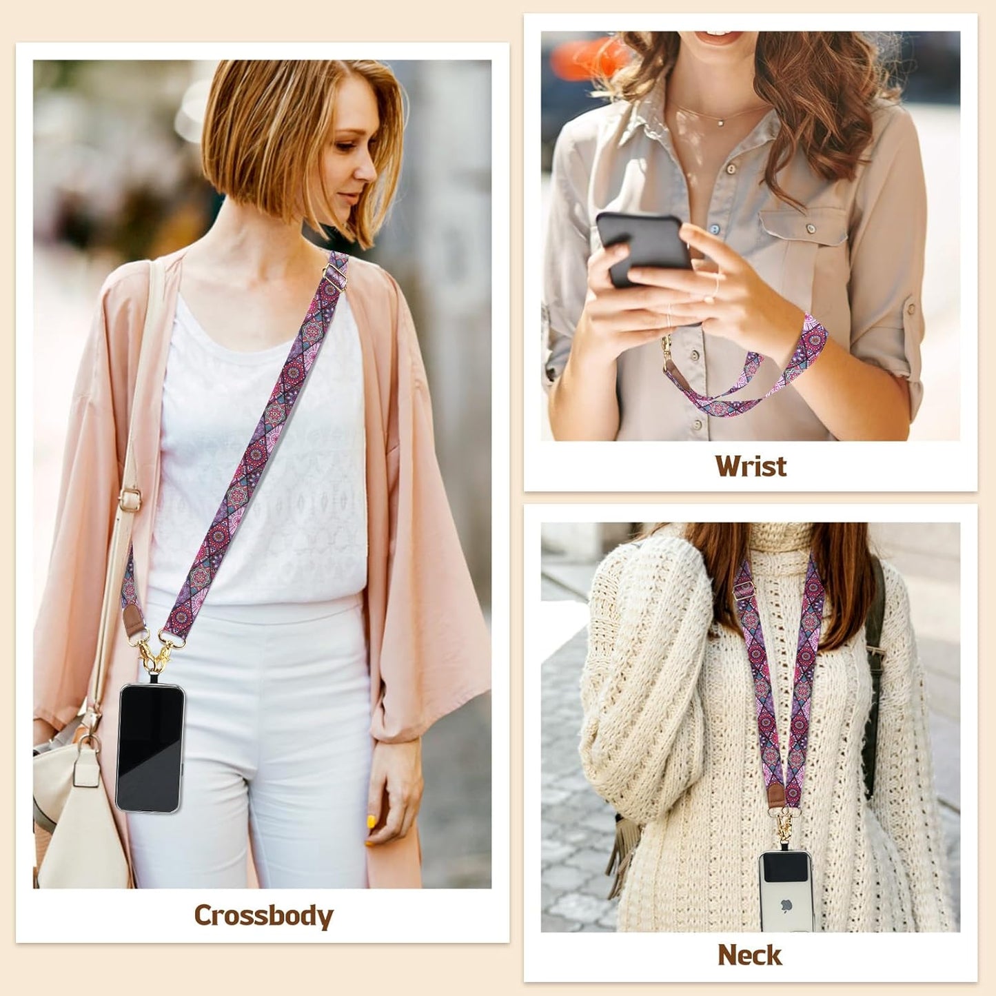 TiMOVO Phone Lanyard Crossbody Wrist Strap, Adjustable Anti-Theft Strap for Smartphone Case