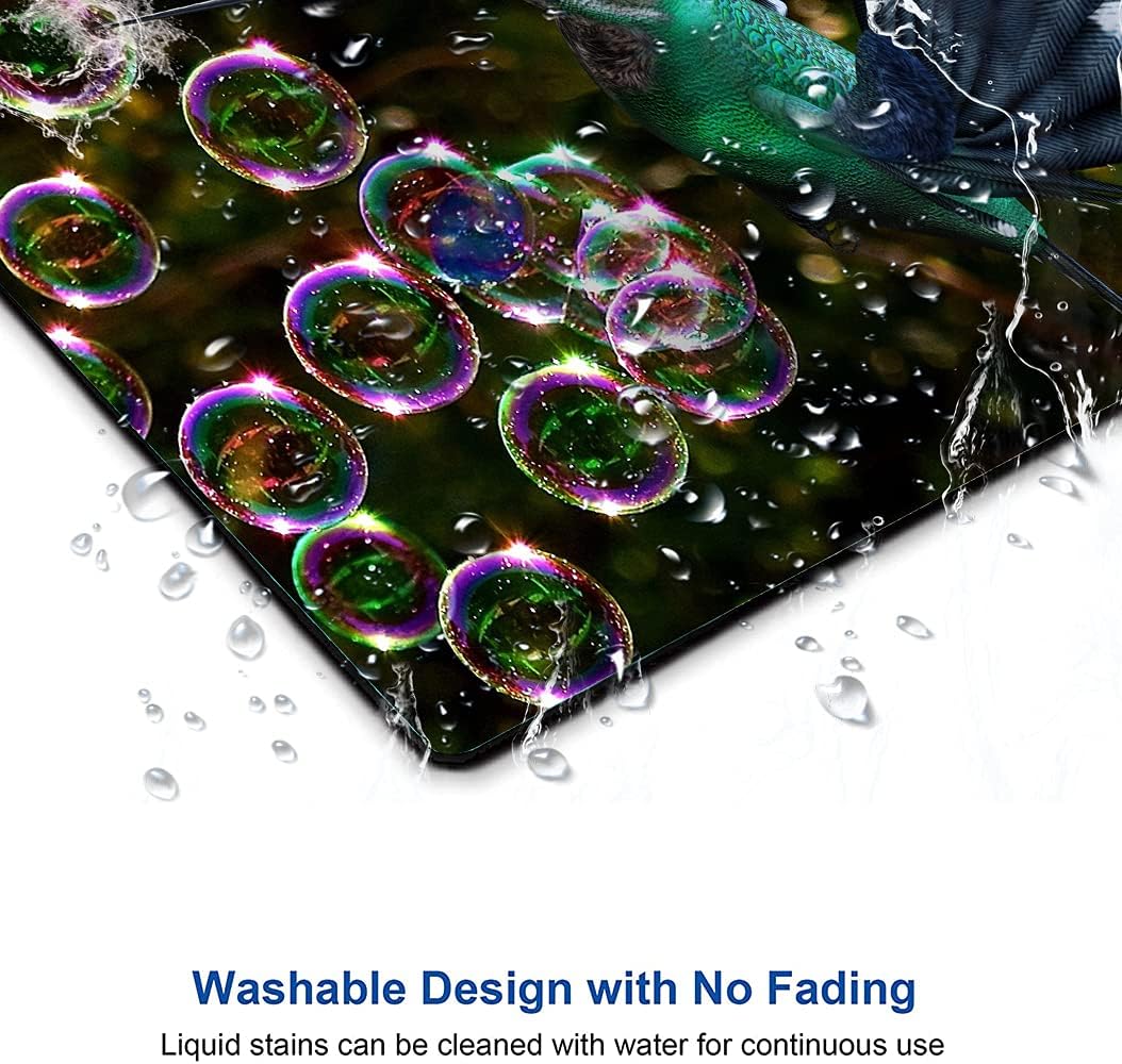 Hokafenle Hummingbird Mouse Mat - Square Waterproof Non-Slip Rubber Base Mouse Pad for Office & Home Laptop