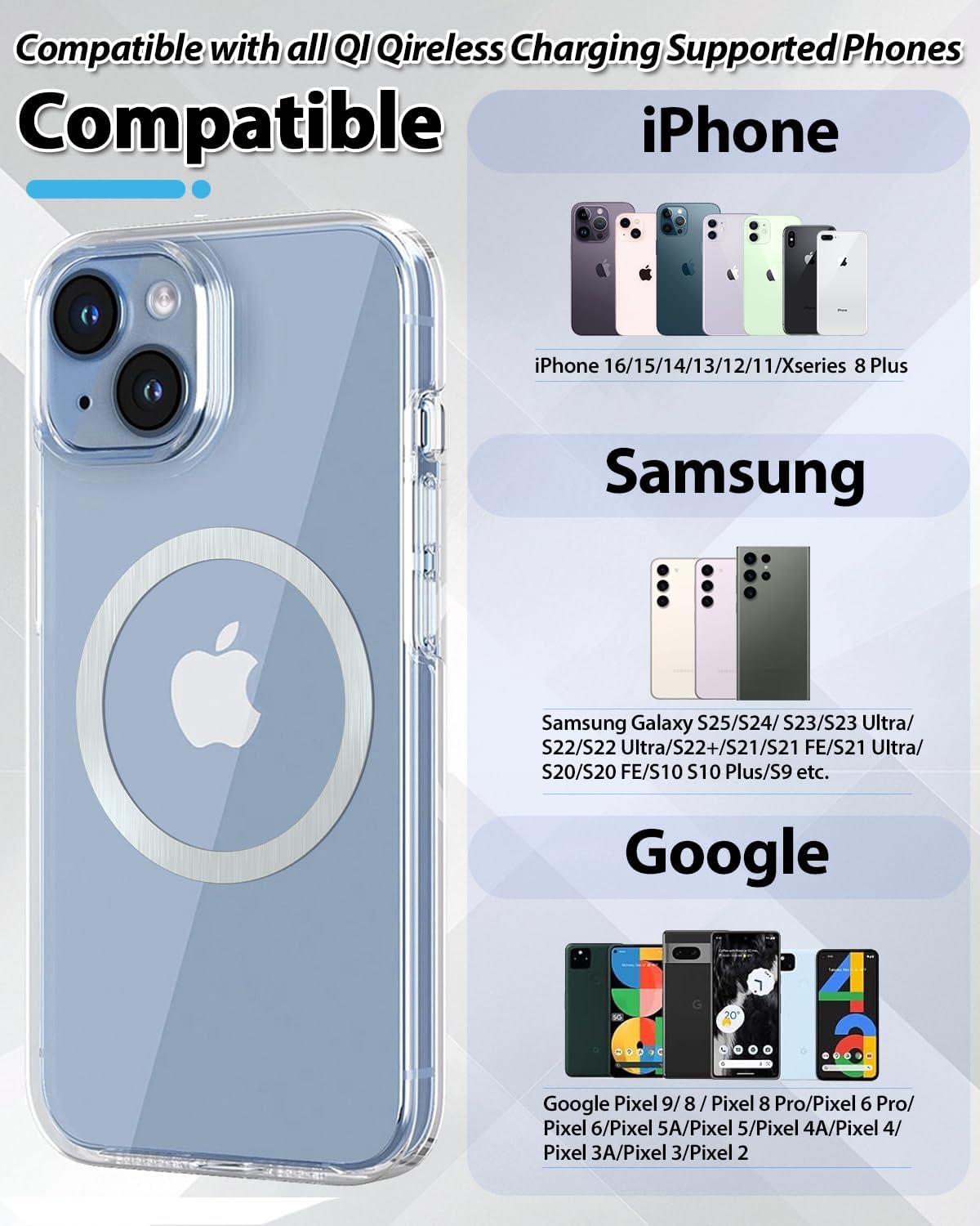 Metal Ring 10PCS,Ultra-Thin(0.4mm) for MagSafe Sticker,Magnetic Adapter,Phone Cases&Wireless Charger,Compatible with iPhone 16/15/14/13,Galaxy S24/S23/S22/Kindle (Silver 10PCS)