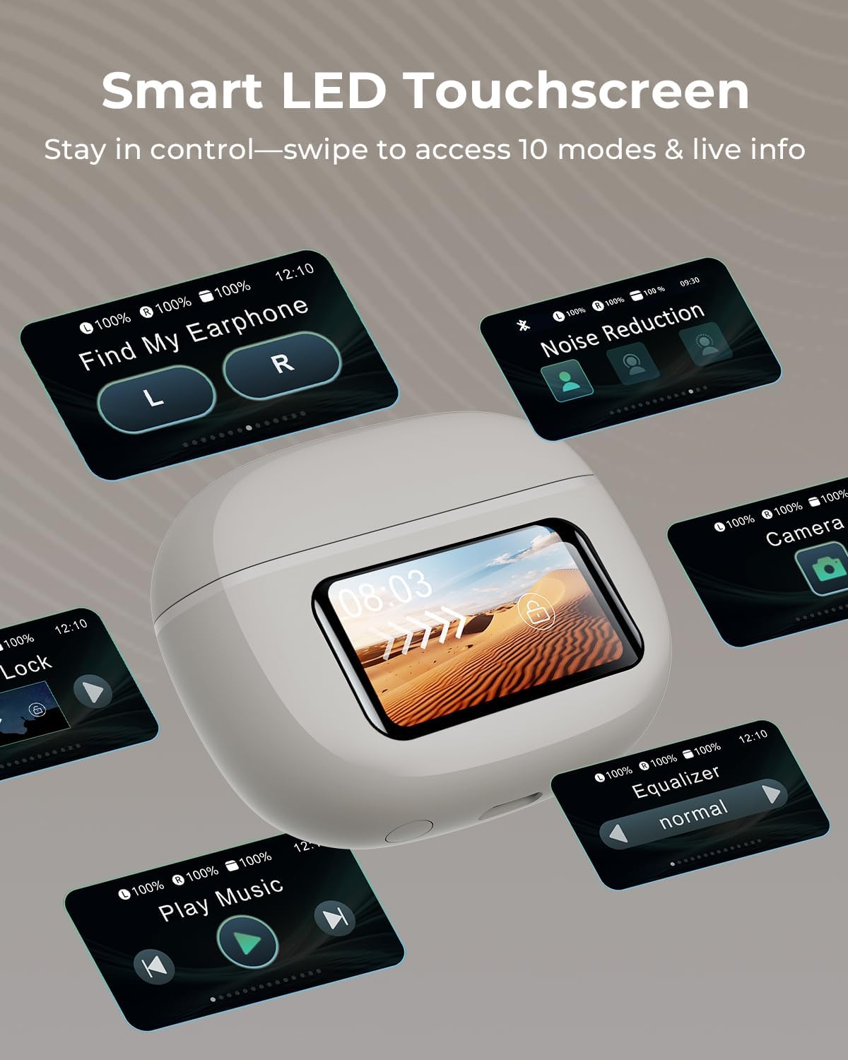 Wireless Earbuds, Ear Buds Active Noise Cancelling with Charging Case, 6.0 Bluetooth Earbuds with AI Clear Calls, 40H Playtime for Sports & Working, Stereo Sound Headphones for iPhone/Android/iPad