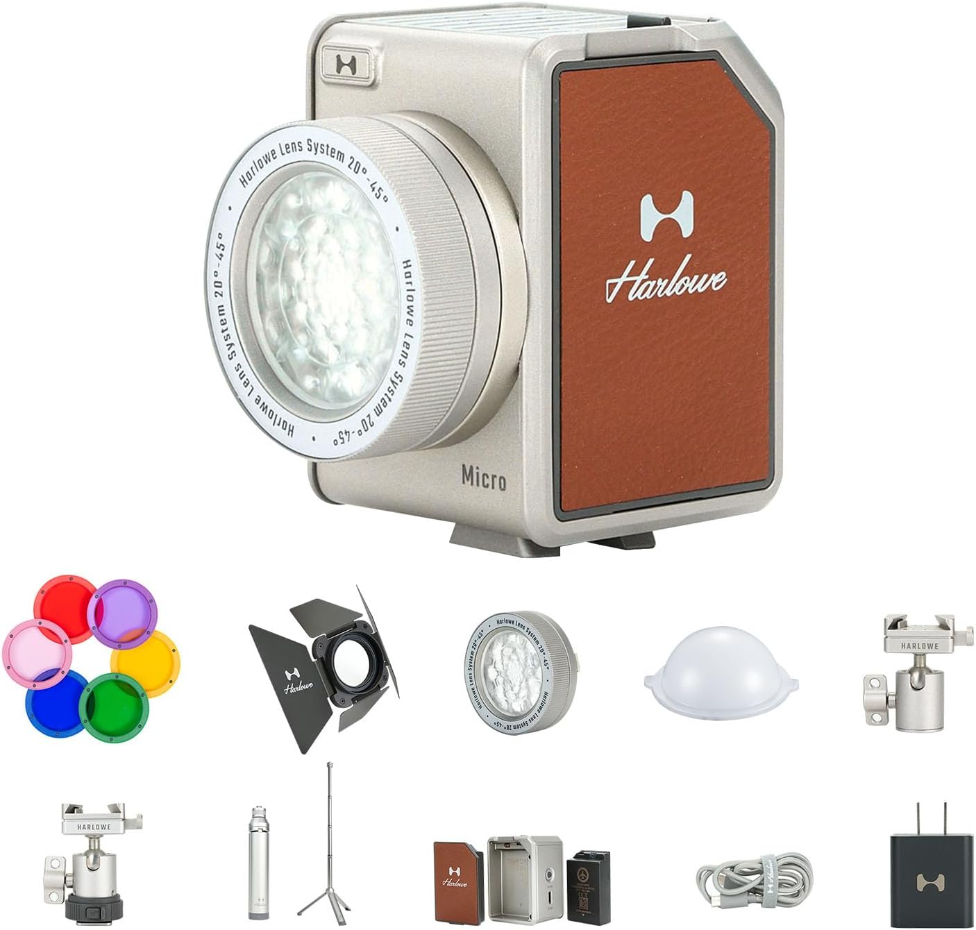 Harlowe Micro Portable Led Light for Camera 8W Bi-Color 2700K-6500K CRI/TLCI 96+ Small Camera Lighting Kit Mini Cube Fill Light for Photography and Video Recording Micro Master Kit