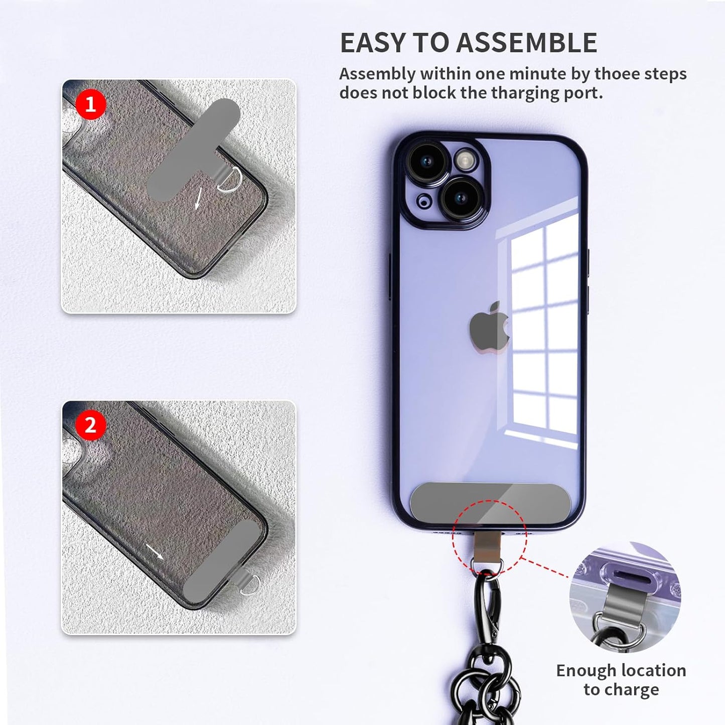 Cell Phone Lanyard Holder Anti Theft Crossbody Phone Wrist & Neck Strap, Compatible with Most iPhone tether Case