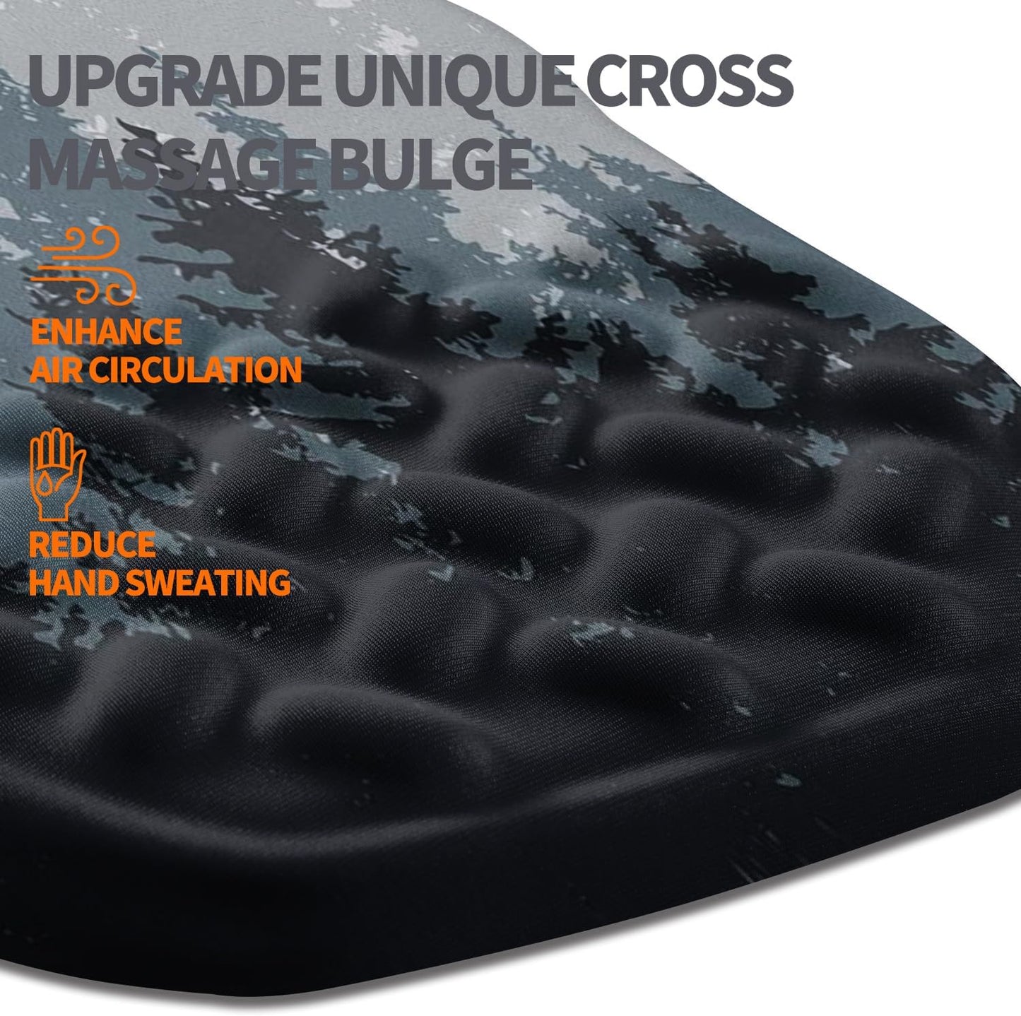 Ergonomic Slope Mouse Pad Wrist Support, Wrist Rest Mousepad for Carpal Tunnel Pain Relief with Massage Bulge and Slow Rebound Memory Foam (12x8 inch, Forest)