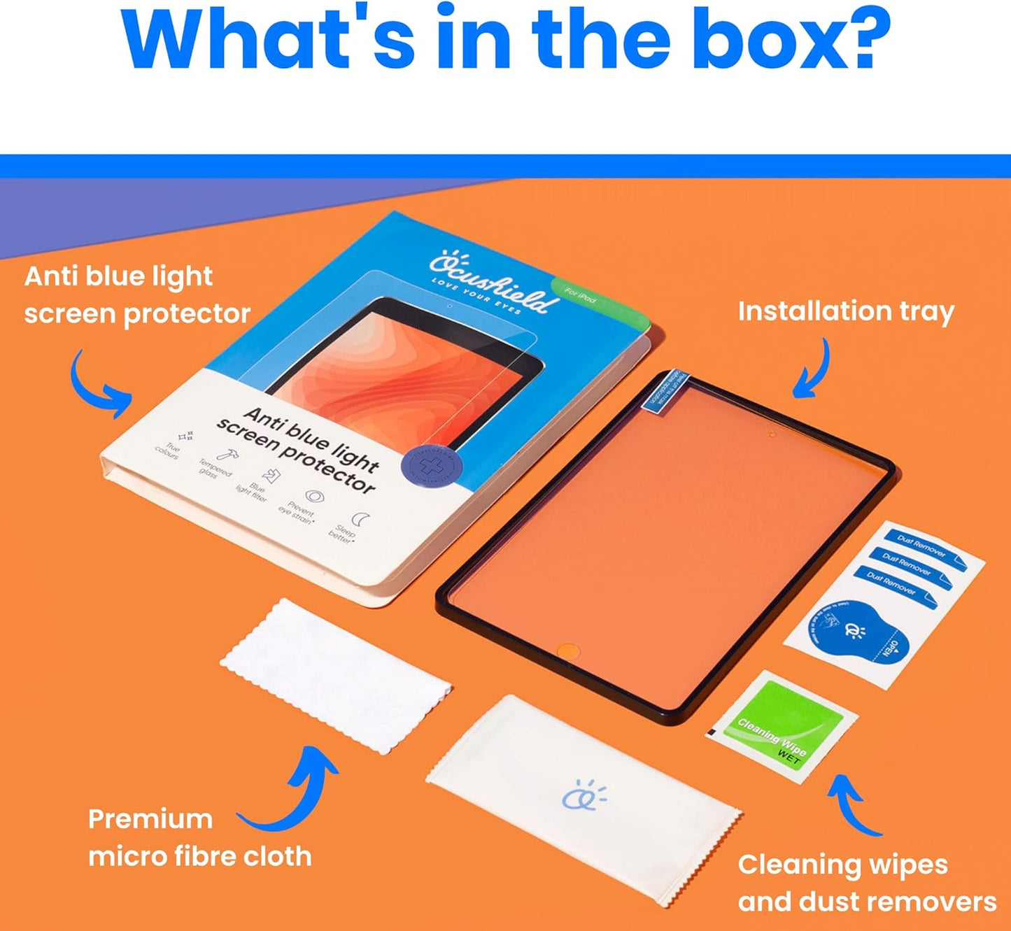 Ocushield Anti Blue Light Tempered Glass Screen Protector for Apple iPad Pro 13" (2024) - Blue Light Filter for iPad - Anti Glare - Protect Your Eyes & Improve Sleep