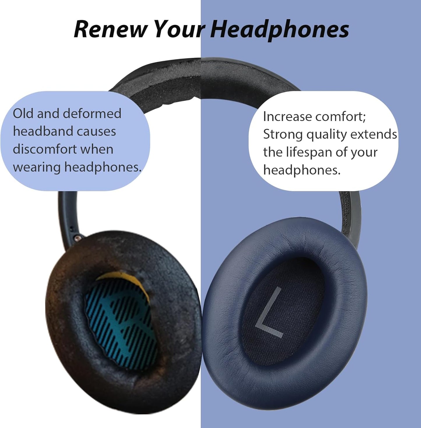 Replacement Headband Padding for Bose QuietComfort 45 (QC45) QC35 QC35 II Headphones (Sky Blue)