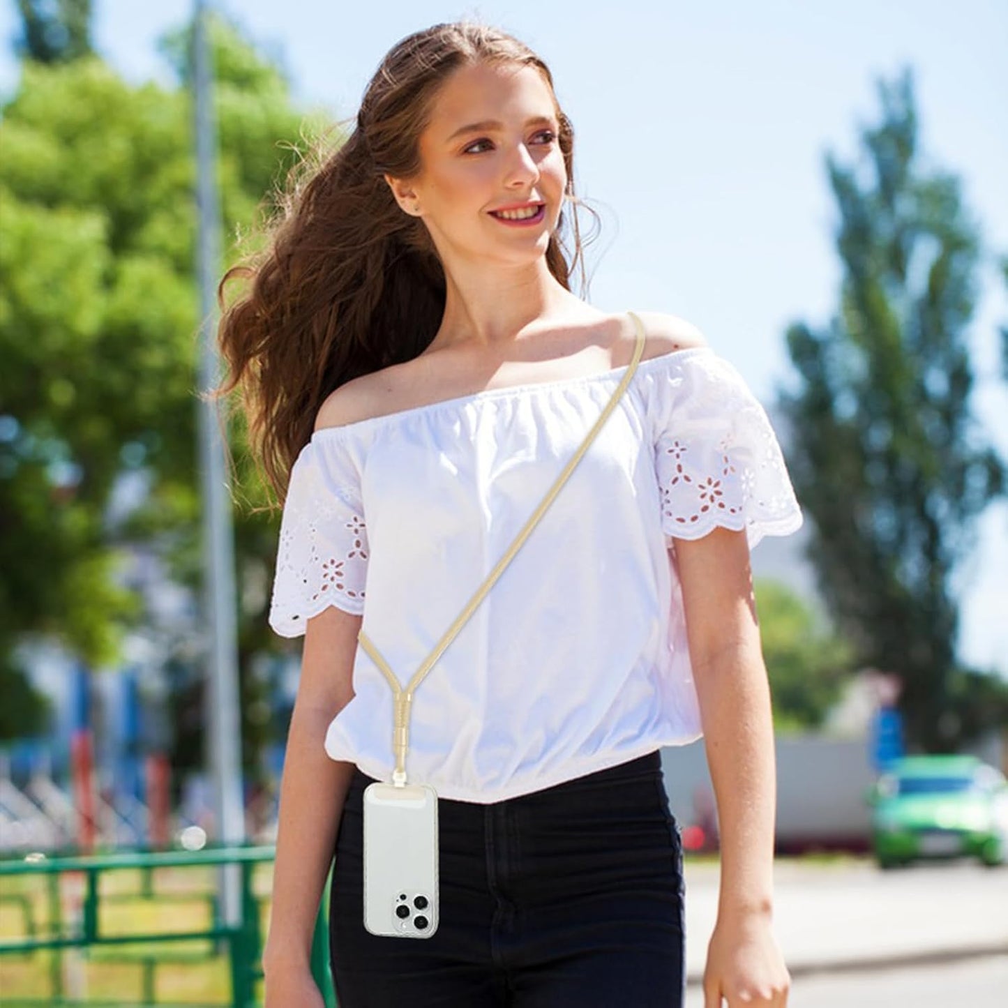 2 Pack Phone Lanyard,2×Phone crossbody strap,4×Tether Tabs,Universal Cell Phone Multifuctional Patch Polyester Lanyards,Cell Phone Lanyards for Women and Men(wine+light camel)