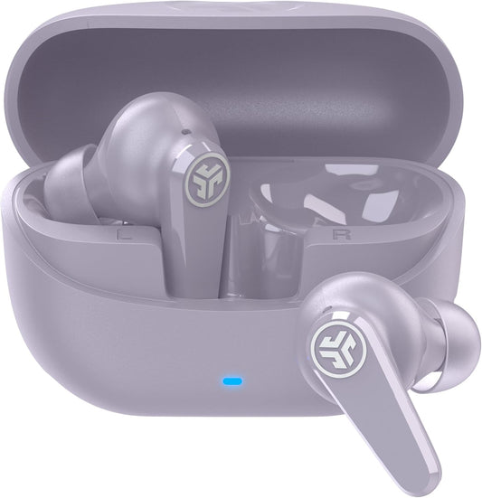 JLab Go Pods ANC True Wireless Bluetooth Earbuds & Charging Case, Hybrid Active Noise canceling + Be Aware for Safe Listening, 26+ Hours Total Playtime, Clear Calls, Custom Sound via App, Lilac
