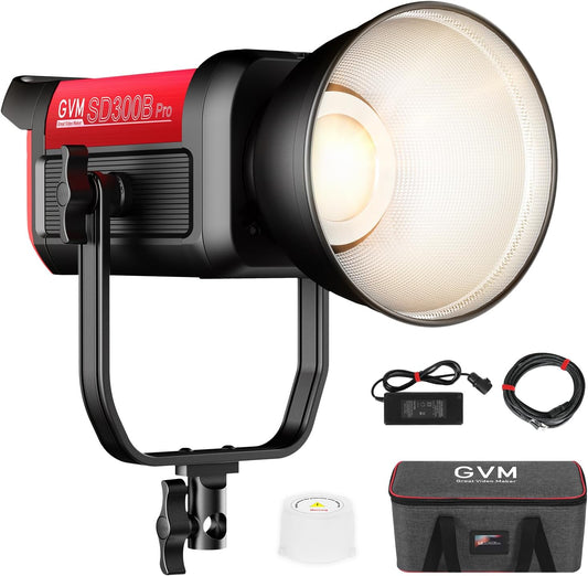 GVM Photography Lighting 300W Bi-Color Studio Lights with 45°Standard Reflector 65700Lux@1m CCT 2700~6800K 12Lighting Scenes App Control LED Video Light