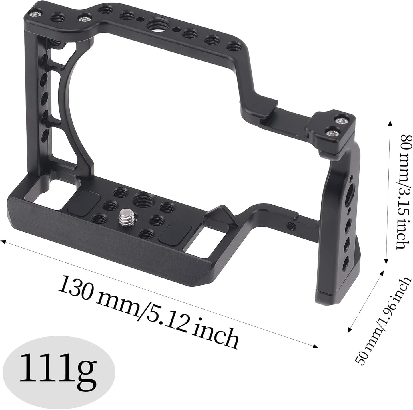 Hersmay A6500/A6400/A6300 Camera Cage Video Stabilizer with Top Handle for Sony A6500 A6400 A6300 A6000 A6100 Cameas DSLR Rig with Cold Shoe,Handle Locating Holes,Multiple 1/4" 3/8" Screw Holes