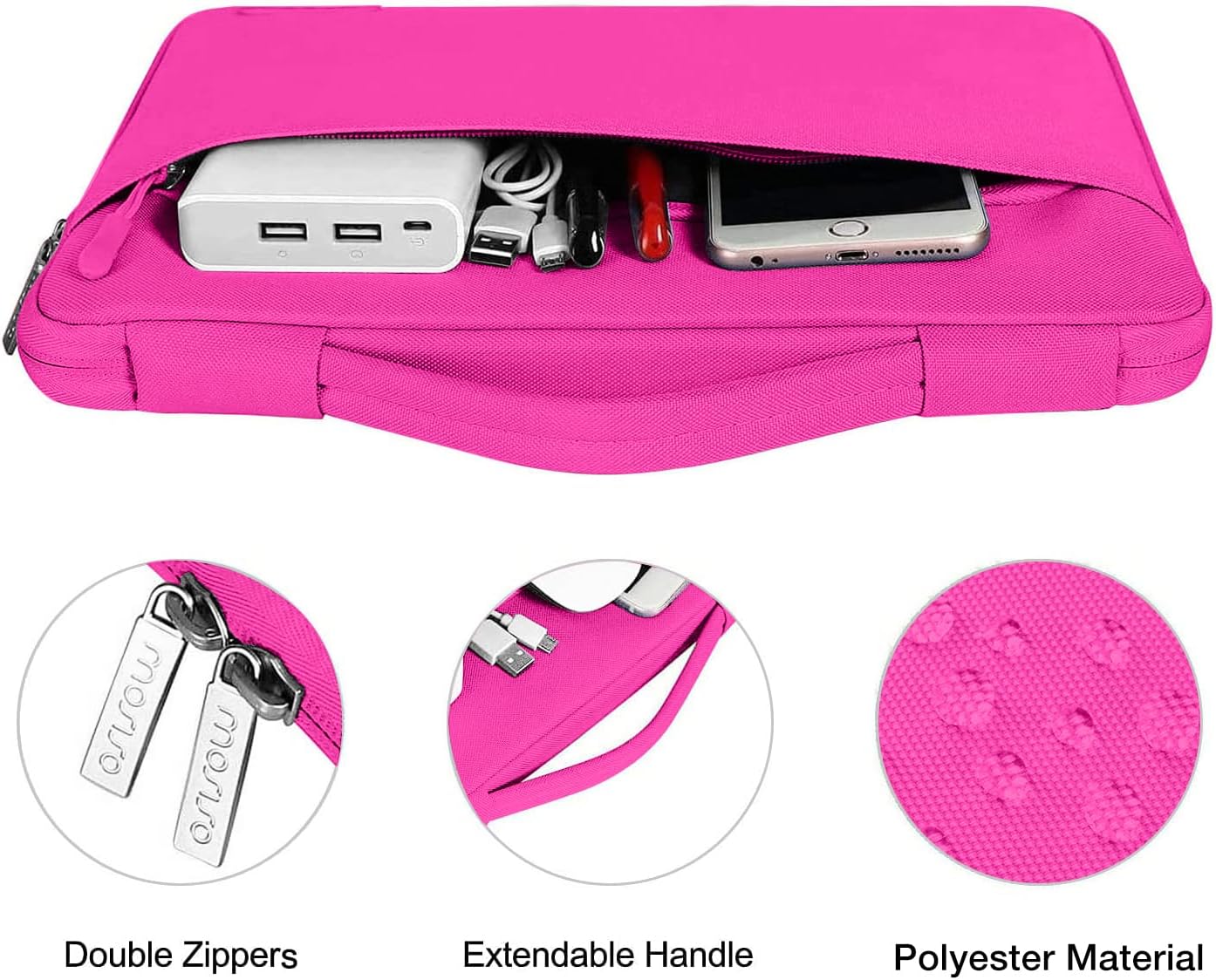 MOSISO Compatible with MacBook Air 13 inch Case 2025 2024 2023 2022 M4 A3240 M3 A3113 M2 A2681, Hard Shell&Sleeve Bag&Keyboard Skin&Webcam Cover&Screen Film for MacBook Air 13.6 inch, Bright Rose