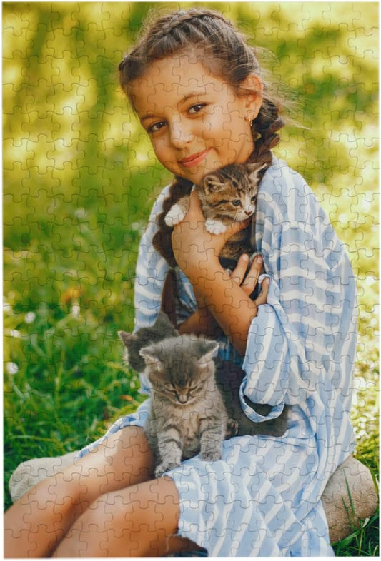 Custom Jigsaw Puzzle from Photos 300/500/1000 Pieces Personalized Wooden Picture Puzzles Gift for Adult Family Friends,Birthday,Valentine's Day (Vertical 300PCS)