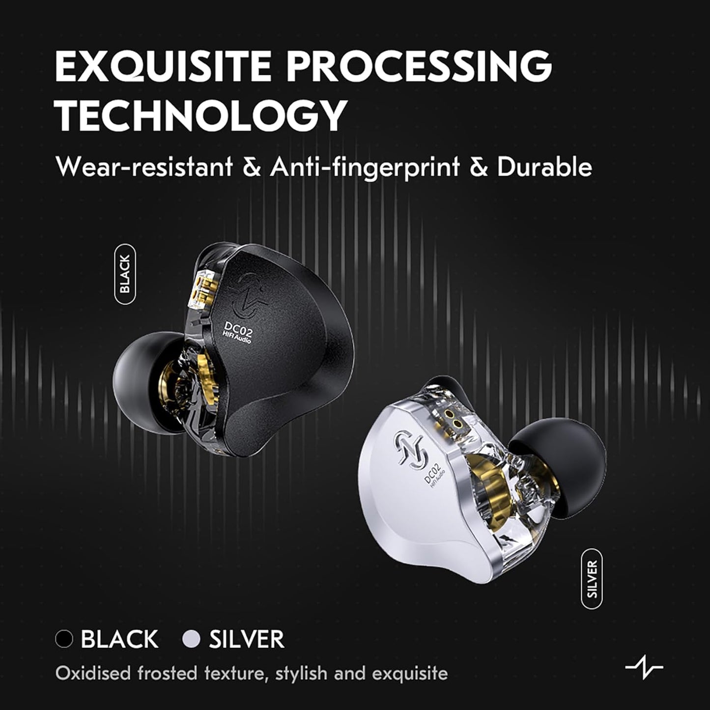 CCZ Solo Silver In Ear Monitor Wired IEM Headphone, DC02 Dual Magnetic Circuit DD HIFI Earphones, Professional Hifi Earphone, Stereo Sound Earbuds, With MIC