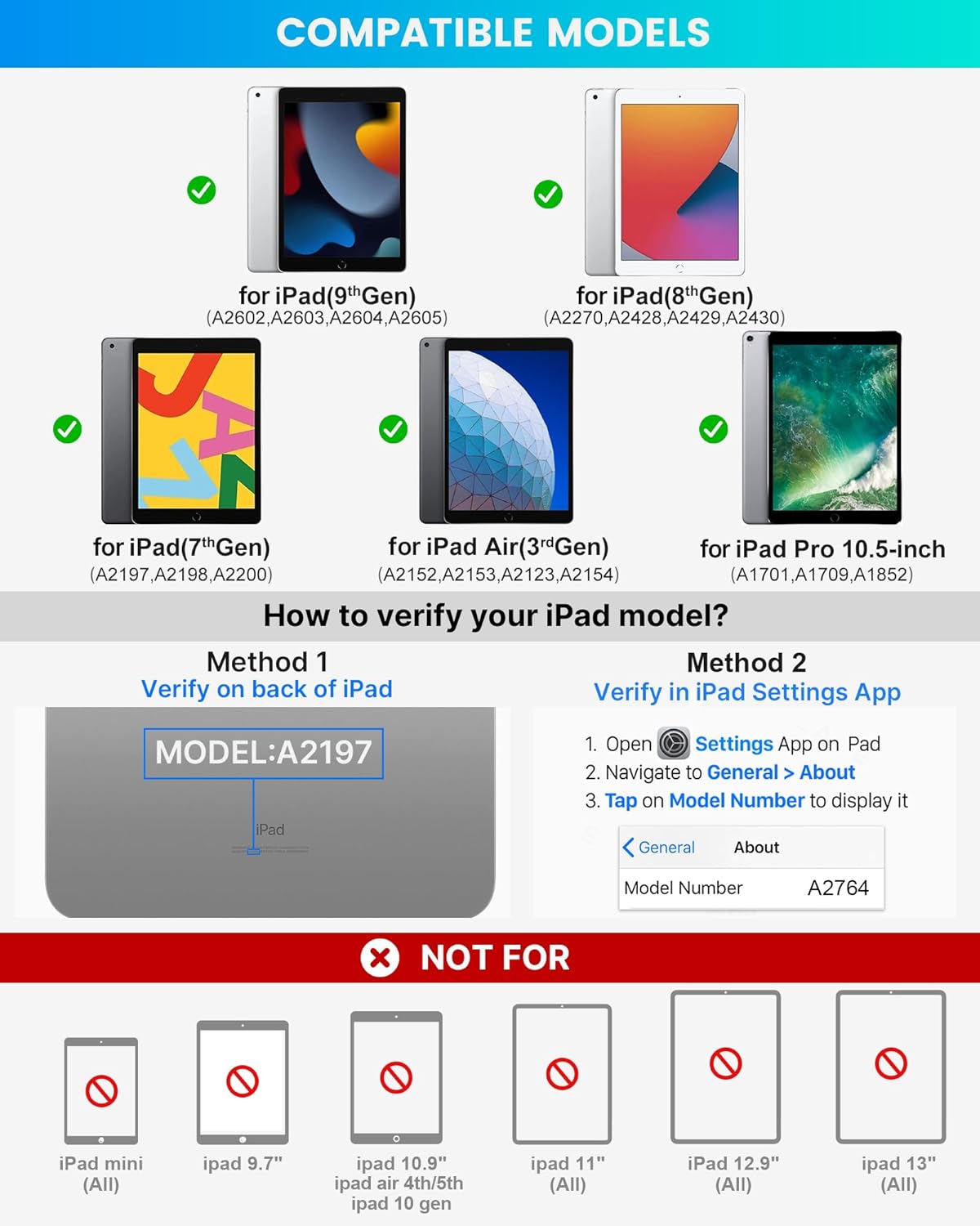 typecase Touch for iPad 9th Generation Case with Keyboard (10.2", 2021),Multi-touch Trackpad,10 Color Backlight, 360° Rotatable, Thin & Light for 8th Gen (2020),7th Gen (2019), Air 3,Pro 10.5 (Black).