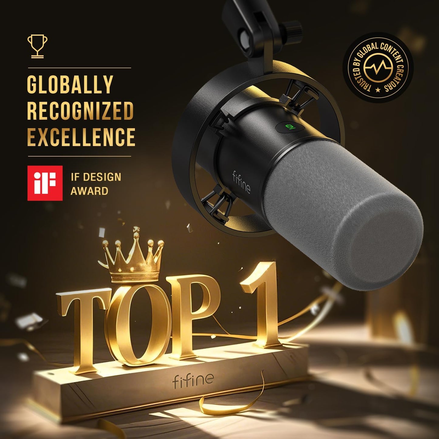 FIFINE Dynamic Microphone, XLR/USB Podcast Recording PC Microphone for Vocal Voice-Over Streaming, Studio Metal Mic with Mute, Headphone Jack, Monitoring Volume Control, Windscreen-Amplitank K688