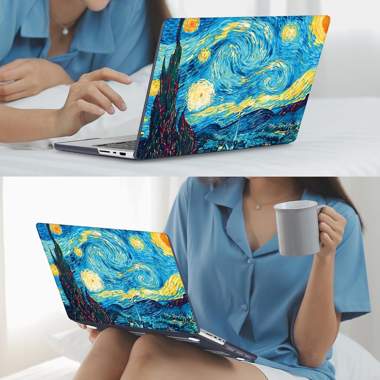 Mektron Case for MacBook Pro 16" M4 A3403 A3186 M3 A2991 M2 A2780 M1 A2485 (2021/2023/2024) Pro/Max with Touch ID, Hard Shell Plastic Laptop Cover Keyboard Cover Screen Protector, Abstract Starry Sky