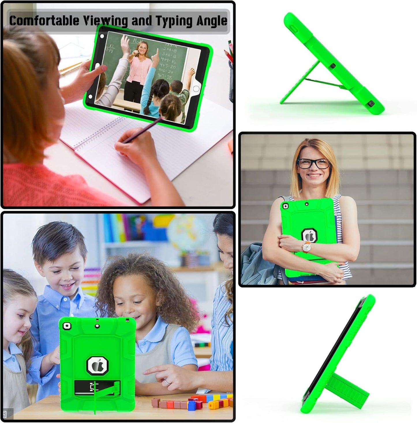 Rantice iPad 9th Generation Case, iPad 8th Generation Case, iPad 7th Generation Case, Hybrid Shockproof Rugged Drop Protection Cover with Kickstand for iPad 10.2'' 2021/2020/2019 Release (Green+Black)