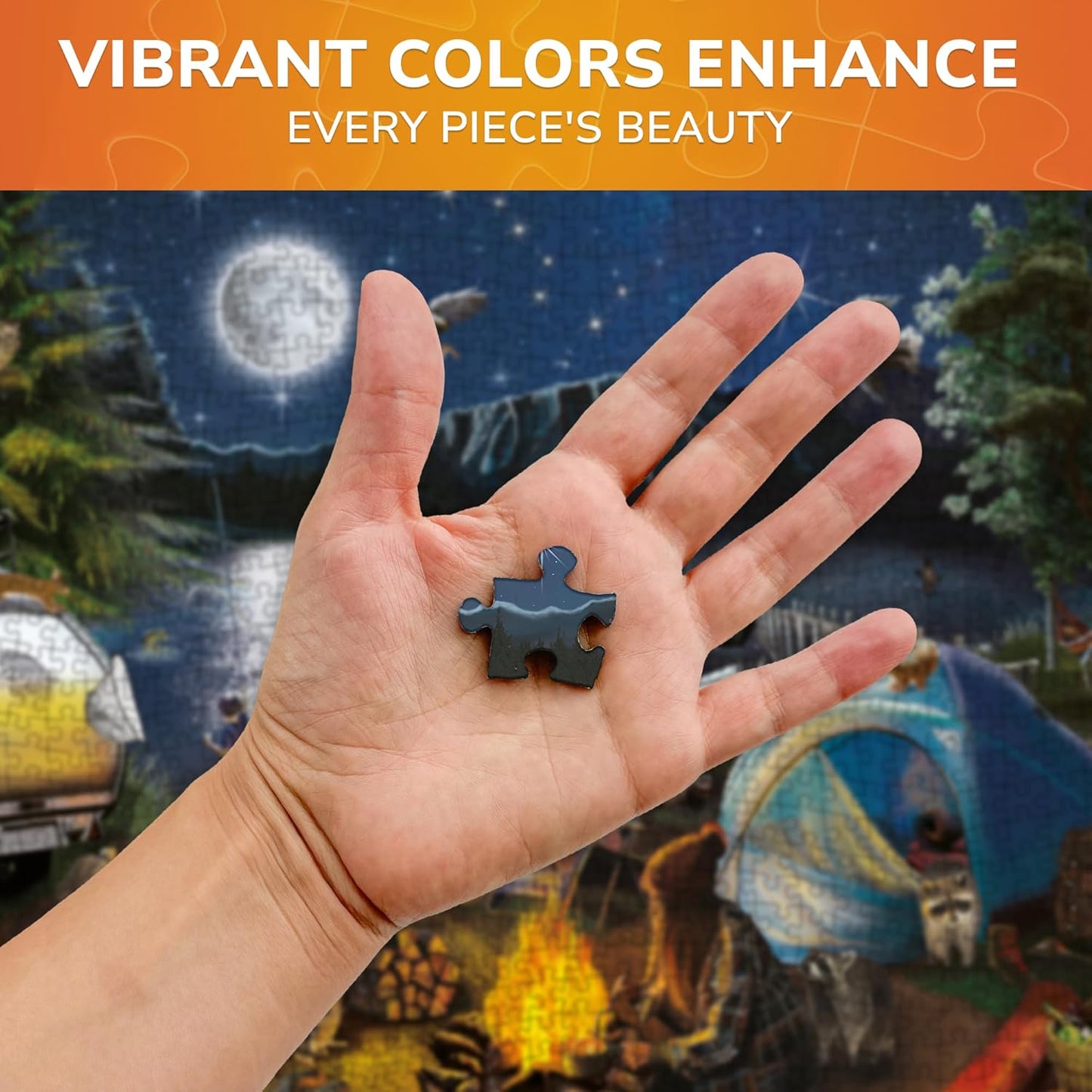 QUOKKA Jigsaw Puzzles 1000 Pieces for Adults - Campfire Activity for Kids Ages 8-12 and Up - Colourful Game Toy for Family