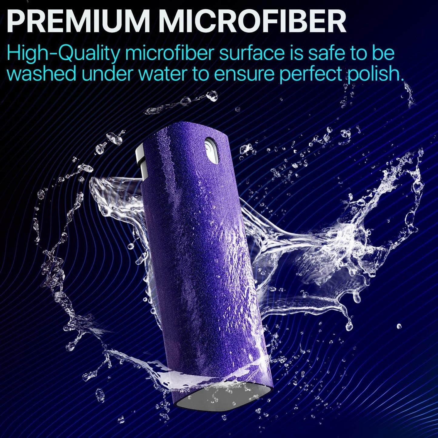 Mini Screen Cleaner Spray – Finger Proof Screen Cleaner for Smartphones, iPads, MacBooks, Laptops, Car Screens, Touchscreens – 3in1 Mist Cleaner, Microfiber Cloth and Cover (Dark Green)