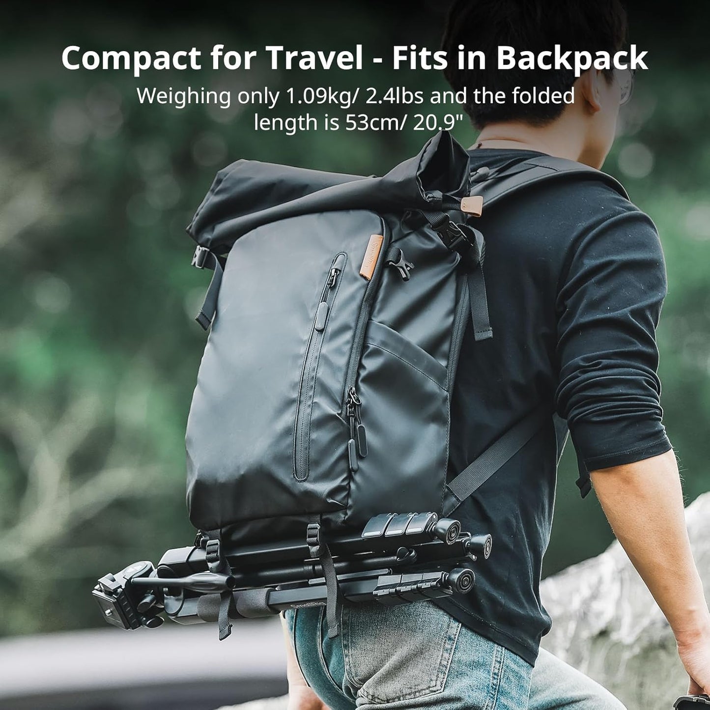 SmallRig CT-07 Aluminum Camera Tripod Stand, 63.4" Travel Tripod for iPhone and Cameras, Phone Tripods with Quick-Switch Vertical/Horizontal Mount, Adjustable Angles & Max. 4kg Load